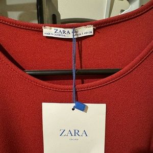 Zara New dress dark Red in size S tie classy Midi formal office work